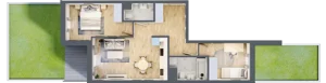 3 pokoje, mieszkanie 55,50 m², parter, oferta nr E_7, 3 Ogrody, Zamienie, ul. Anyżkowa