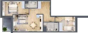 3 pokoje, mieszkanie 55,77 m², piętro 1, oferta nr E_15, 3 Ogrody, Zamienie, ul. Anyżkowa