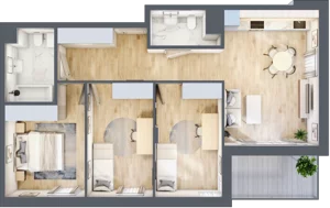 4 pokoje, mieszkanie 73,67 m², piętro 1, oferta nr E_51, 3 Ogrody, Zamienie, ul. Anyżkowa
