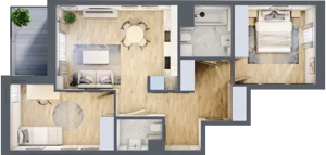 3 pokoje, mieszkanie 61,78 m², piętro 2, oferta nr E_56, 3 Ogrody, Zamienie, ul. Anyżkowa