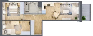3 pokoje, mieszkanie 59,31 m², piętro 3, oferta nr E_57, 3 Ogrody, Zamienie, ul. Anyżkowa