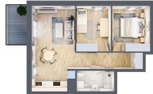 3 pokoje, mieszkanie 50,38 m², piętro 1, oferta nr E_66, 3 Ogrody, Zamienie, ul. Anyżkowa