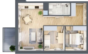 3 pokoje, mieszkanie 53,52 m², piętro 1, oferta nr F_19, 3 Ogrody, Zamienie, ul. Anyżkowa