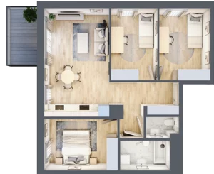 4 pokoje, mieszkanie 65,98 m², piętro 2, oferta nr F_23, 3 Ogrody, Zamienie, ul. Anyżkowa