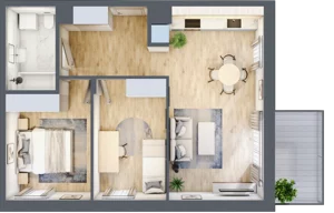 3 pokoje, mieszkanie 54,64 m², piętro 2, oferta nr F_24, 3 Ogrody, Zamienie, ul. Anyżkowa