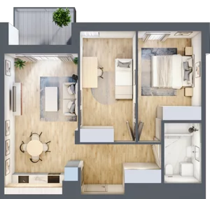 3 pokoje, mieszkanie 56,69 m², piętro 2, oferta nr F_31, 3 Ogrody, Zamienie, ul. Anyżkowa