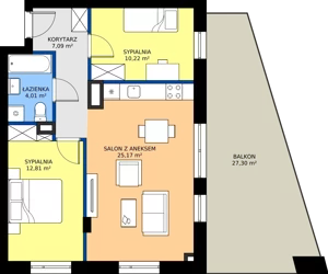 3 pokoje, mieszkanie 59,28 m², piętro 1, oferta nr POGO/A/2D, Pogonowskiego 73, Łódź, Polesie, Stare Polesie, ul. Pogonowskiego 73