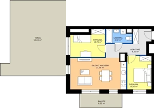 3 pokoje, mieszkanie 56,26 m², piętro 3, oferta nr POGO/D/4E, Pogonowskiego 73, Łódź, Polesie, Stare Polesie, ul. Pogonowskiego 73