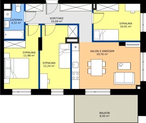 4 pokoje, mieszkanie 69,41 m², piętro 2, oferta nr POGO/D/3D, Pogonowskiego 73, Łódź, Polesie, Stare Polesie, ul. Pogonowskiego 73