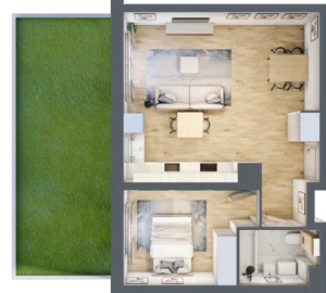 2 pokoje, mieszkanie 49,37 m², parter, oferta nr RD2/A/07, Rędzińska, Wrocław, Maślice, ul. Rędzińska