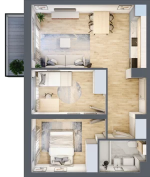 3 pokoje, mieszkanie 51,56 m², piętro 3, oferta nr RD2/A/35, Rędzińska, Wrocław, Maślice, ul. Rędzińska