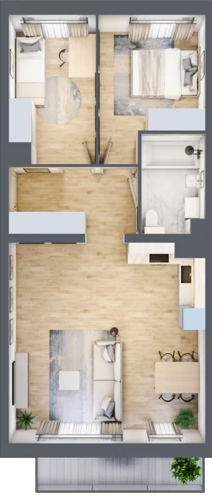 3 pokoje, mieszkanie 59,93 m², piętro 1, oferta nr RD2/B/11, Rędzińska, Wrocław, Maślice, ul. Rędzińska