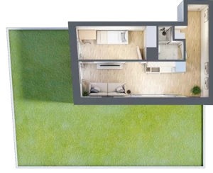 2 pokoje, apartament 31,93 m², parter, oferta nr 1.B.06, Żegiestowska, Wrocław, Gaj, Krzyki, ul. Żegiestowska 3