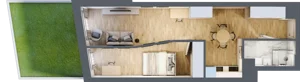 2 pokoje, apartament 44,11 m², parter, oferta nr 1.M.16, Żegiestowska, Wrocław, Gaj, Krzyki, ul. Żegiestowska 3