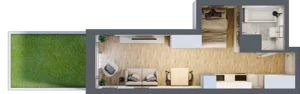 1 pokój, apartament 26,84 m², parter, oferta nr 1.M.18, Żegiestowska, Wrocław, Gaj, Krzyki, ul. Żegiestowska 3