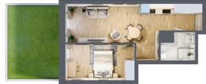2 pokoje, apartament 39,33 m², parter, oferta nr 1.M.19, Żegiestowska, Wrocław, Gaj, Krzyki, ul. Żegiestowska 3
