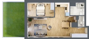2 pokoje, apartament 51,95 m², parter, oferta nr 1.M.22, Żegiestowska, Wrocław, Gaj, Krzyki, ul. Żegiestowska 3