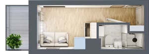 1 pokój, apartament 12,32 m², piętro 1, oferta nr 2.B.15, Żegiestowska, Wrocław, Gaj, Krzyki, ul. Żegiestowska 3
