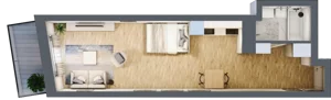 1 pokój, apartament 35,60 m², piętro 1, oferta nr 2.M.21, Żegiestowska, Wrocław, Gaj, Krzyki, ul. Żegiestowska 3