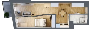2 pokoje, apartament 44,11 m², piętro 1, oferta nr 2.M.22, Żegiestowska, Wrocław, Gaj, Krzyki, ul. Żegiestowska 3