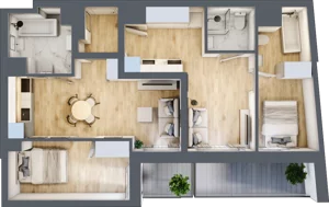 4 pokoje, apartament 66,87 m², piętro 2, oferta nr 3.M.04, Żegiestowska, Wrocław, Gaj, Krzyki, ul. Żegiestowska 3
