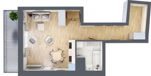 1 pokój, apartament 38,42 m², piętro 4, oferta nr 5.M.15, Żegiestowska, Wrocław, Gaj, Krzyki, ul. Żegiestowska 3