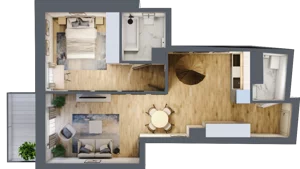 2 pokoje, apartament 50,05 m², piętro 6, oferta nr 7.M.15, Żegiestowska, Wrocław, Gaj, Krzyki, ul. Żegiestowska 3