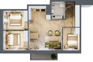 4 pokoje, mieszkanie 59,41 m², piętro 1, oferta nr D1.10, Trakt Lubelski Etap III, Warszawa, Wawer, Zbytki, ul. Trakt Lubelski 181C/181D