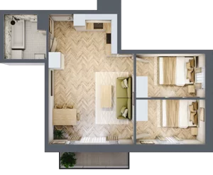 3 pokoje, mieszkanie 48,20 m², piętro 2, oferta nr D2.19, Trakt Lubelski Etap III, Warszawa, Wawer, Zbytki, ul. Trakt Lubelski 181C/181D