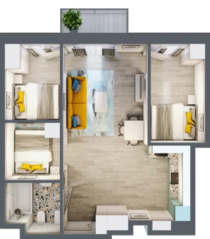 4 pokoje, mieszkanie 55,51 m², piętro 1, oferta nr 10, Gościniec 15, Warszawa, Wesoła, ul. Gościniec 15