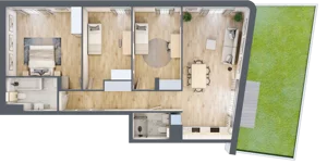 4 pokoje, apartament 94,64 m², parter, oferta nr M3, Art Deco Mokotów, Warszawa, Mokotów, Stegny, ul. Białej Koniczyny