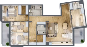 5 pokoi, apartament 139,96 m², piętro 1, oferta nr M5, Art Deco Mokotów, Warszawa, Mokotów, Stegny, ul. Białej Koniczyny