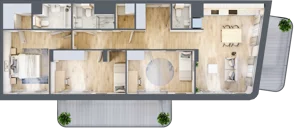 4 pokoje, apartament 89,29 m², piętro 1, oferta nr M6, Art Deco Mokotów, Warszawa, Mokotów, Stegny, ul. Białej Koniczyny