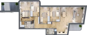 5 pokoi, apartament 121,47 m², piętro 1, oferta nr M7, Art Deco Mokotów, Warszawa, Mokotów, Stegny, ul. Białej Koniczyny