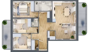 4 pokoje, apartament 88,05 m², piętro 1, oferta nr M17, Art Deco Mokotów, Warszawa, Mokotów, Stegny, ul. Białej Koniczyny