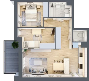 3 pokoje, mieszkanie 55,53 m², piętro 1, oferta nr M07, Legnicka Ursus, Warszawa, Ursus, Skorosze, ul. Legnicka