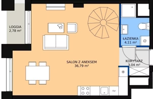 2 pokoje, apartament 87,33 m², piętro 13, oferta nr AA.87, Strefa Progress, Łódź, Śródmieście, Śródmieście-Wschód, al. Kościuszki 132 / ul. Piotrkowska 217