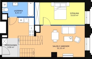 2 pokoje, apartament 73,92 m², piętro 2, oferta nr AA.12, Strefa Progress, Łódź, Śródmieście, Śródmieście-Wschód, al. Kościuszki 132 / ul. Piotrkowska 217