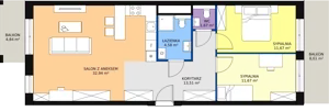 3 pokoje, apartament 75,46 m², piętro 1, oferta nr A.02.06, NOW, Łódź, Widzew, Stary Widzew, ul. Dowborczyków 18