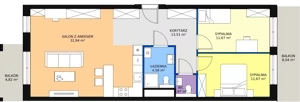 3 pokoje, apartament 75,45 m², piętro 1, oferta nr B.02.02, NOW, Łódź, Widzew, Stary Widzew, ul. Dowborczyków 18