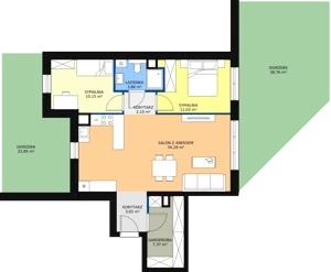 3 pokoje, apartament 72,51 m², parter, oferta nr D.01.02, NOW, Łódź, Widzew, Stary Widzew, ul. Dowborczyków 18
