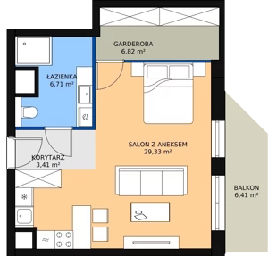 2 pokoje, apartament 46,18 m², piętro 1, oferta nr D.02.06, NOW, Łódź, Widzew, Stary Widzew, ul. Dowborczyków 18