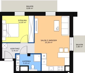 2 pokoje, apartament 47,83 m², piętro 4, oferta nr D.05.02, NOW, Łódź, Widzew, Stary Widzew, ul. Dowborczyków 18