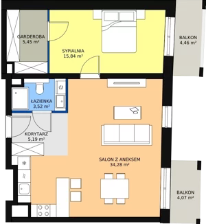 2 pokoje, apartament 52,14 m², piętro 4, oferta nr F.05.02, NOW, Łódź, Widzew, Stary Widzew, ul. Dowborczyków 18