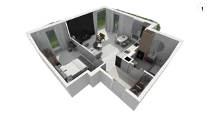 2 pokoje, apartament 52,80 m², parter, oferta nr DANT_DANT_A2.1.3, Ukryte, Gdańsk, Aniołki, ul. Dantyszka