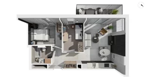 3 pokoje, apartament 52,80 m², piętro 2, oferta nr DANT_DANT_B2.3.1, Ukryte, Gdańsk, Aniołki, ul. Dantyszka