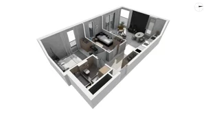 3 pokoje, apartament 52,80 m², piętro 2, oferta nr DANT_DANT_B2.3.1, Ukryte, Gdańsk, Aniołki, ul. Dantyszka