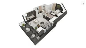 3 pokoje, apartament 59,60 m², piętro 3, oferta nr DANT_DANT_C2.4.2, Ukryte, Gdańsk, Aniołki, ul. Dantyszka