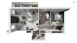 3 pokoje, apartament 65,10 m², piętro 2, oferta nr DANT_DANT_D1.3.2, Ukryte, Gdańsk, Aniołki, ul. Dantyszka