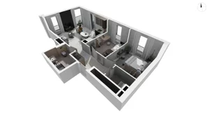 3 pokoje, apartament 65,10 m², piętro 2, oferta nr DANT_DANT_D1.3.2, Ukryte, Gdańsk, Aniołki, ul. Dantyszka